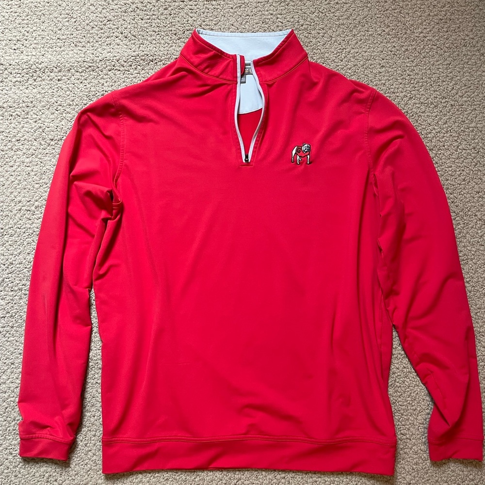 Georgia Bulldogs Peter Millar Perth Performance Quarter Zip. Size L